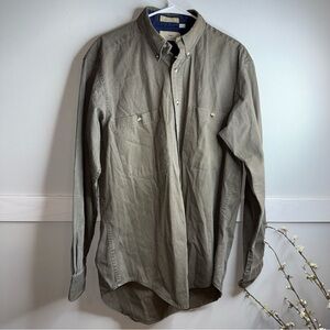 Green Cotton Button Down Shirt with pockets